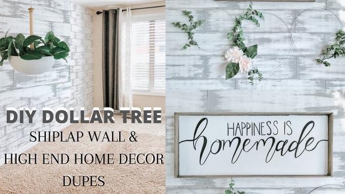 Diy Dollar Tree Shiplap Wall High End Home Decor Dupes