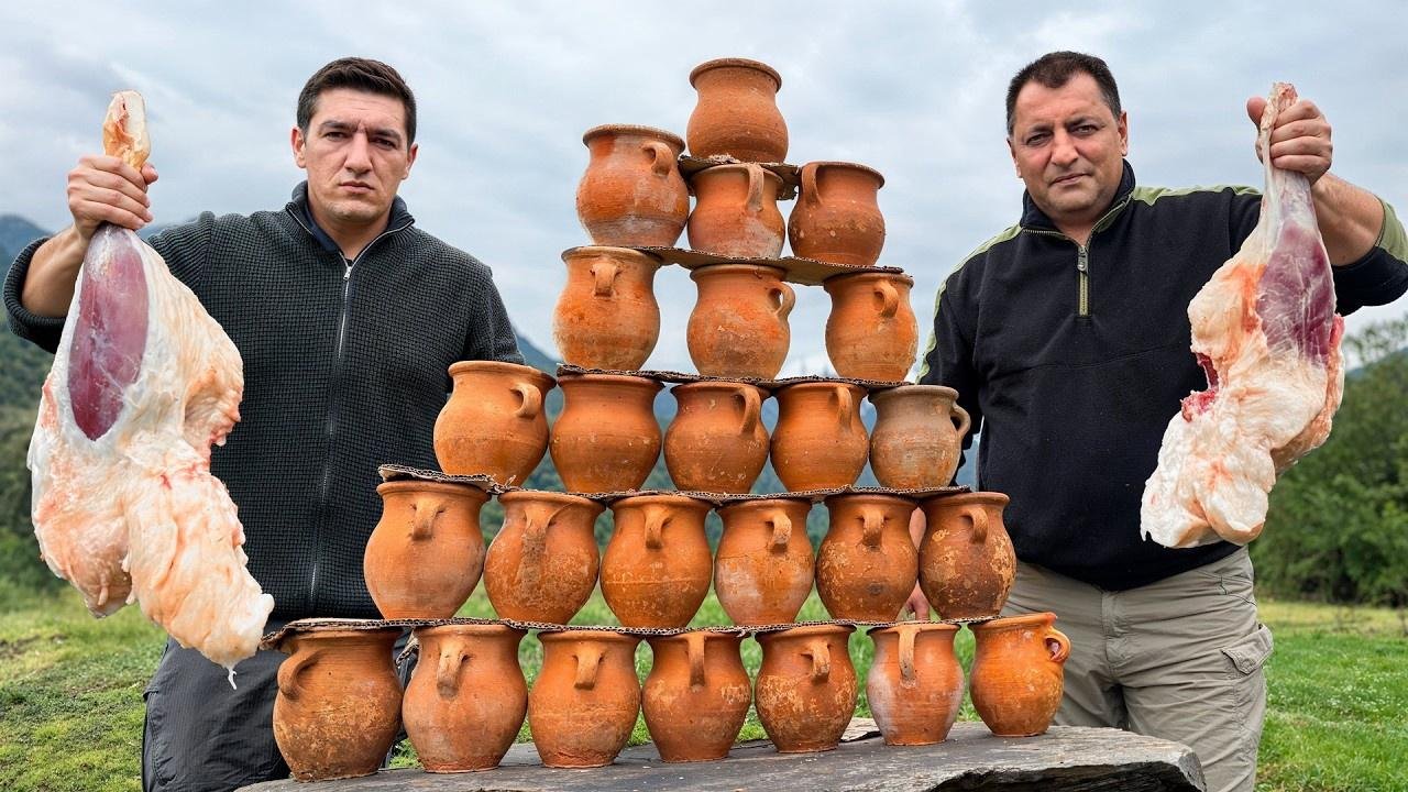 I Baked Lamb Meat In Old Clay Pots! Ancient Hermit Recipe