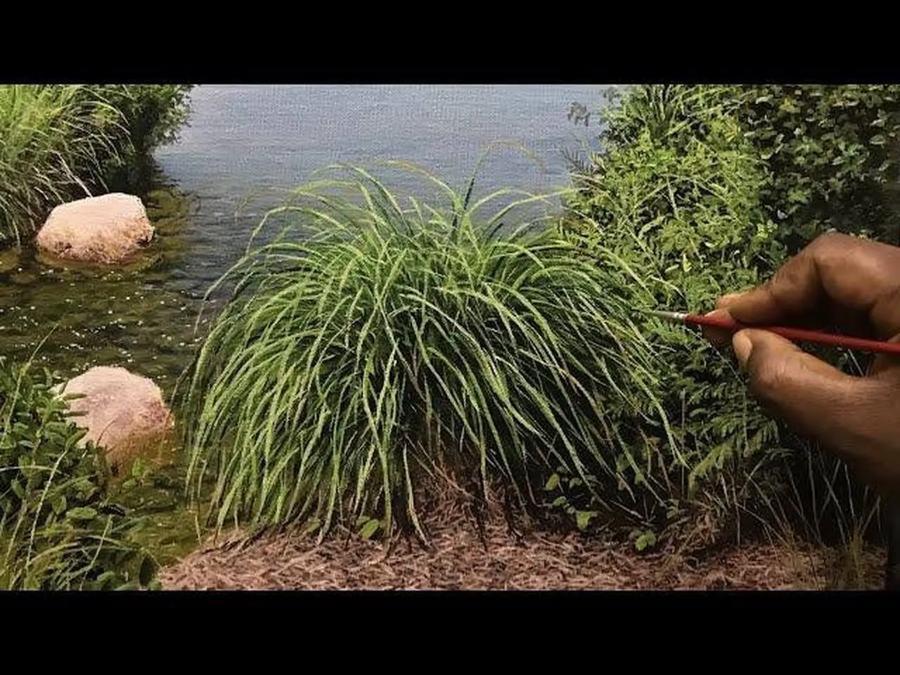 如何用壓克力畫出詳細的風景前景