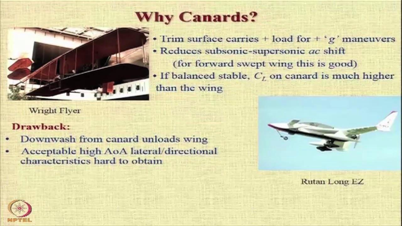 Lecture 25 :  Canards and Flying Wing