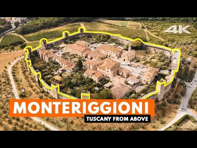 MONTERIGGIONI fortress of Siena by drone 4K | Tuscany from above | Aerial drone cinematic