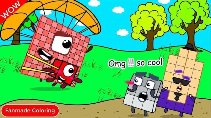 The Skydiving Game Is Cool | Numberblocks Fanmade Coloring Story