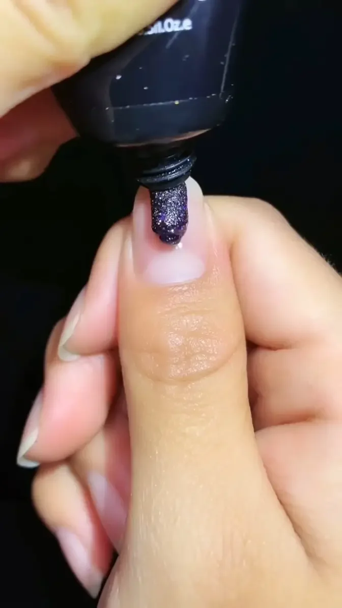 Glitter Polygel Nail Design Tutorial