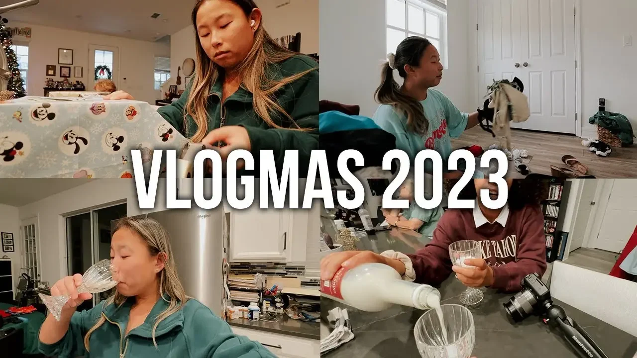 packing for a disney cruise, wrapping presents + trying peppermint wine! | VLOGMAS