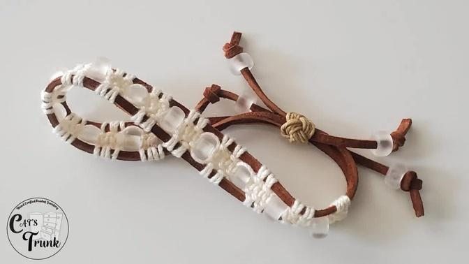 Leather Lacing Bracelet Design Series: Crystal Roller Beads