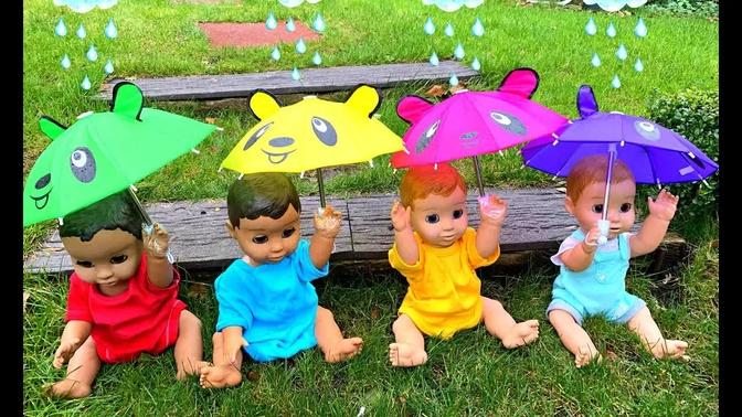 Rain Rain Go Away -Playing with Umbrellas
