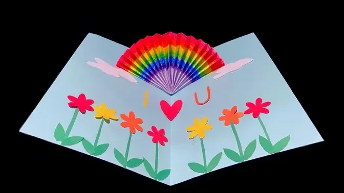 How To Make An Easy Rainbow Pop Up Card 3d Rainbow Card Tutorial