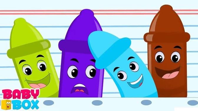 Ten In The Bed Crayons, Preschool Nursery Rhyme for Kids