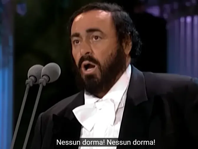 Sings "Nessun dorma" from Turandot (The Three Tenors in Concert 1994) | Luciano Pavarotti