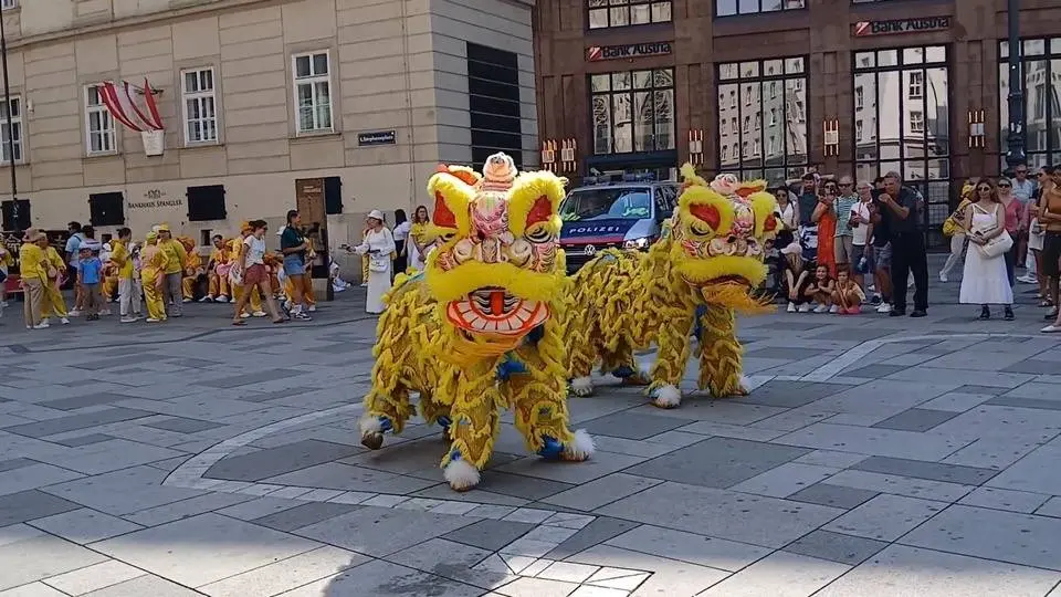 #wienliebe #Stephansplatz #歐洲旅遊 #傳統文化 #舞獅