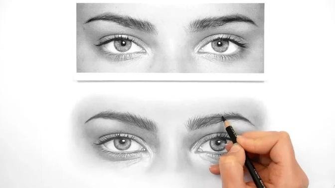 How I draw and shade Realistic Eyes with graphite pencils