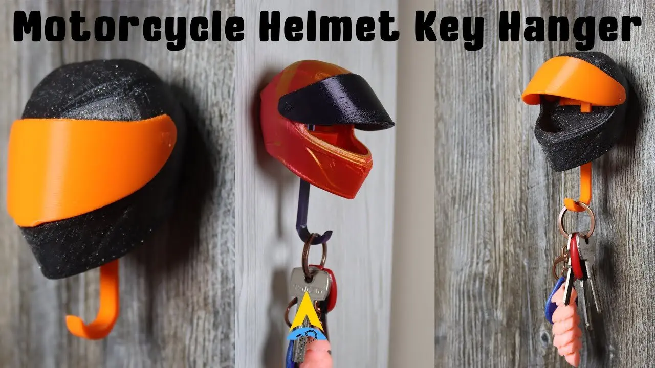 Motorcycle Helmet Key Hanger with Auto-Opening Visor