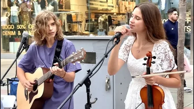 STREET performers IN LOVE... with singing | Fast Car - Karolina Protsenko & Oscar Stembridge
