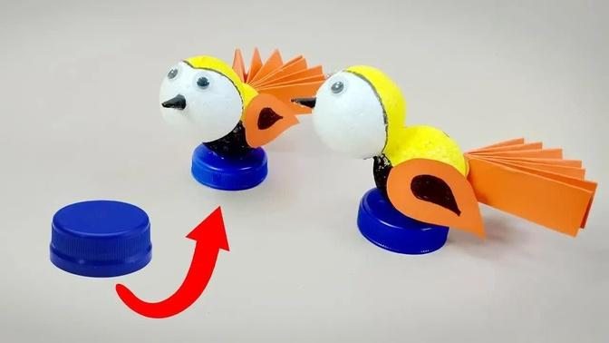 How to make bird from waste | DIY Bird | Crafts Junction