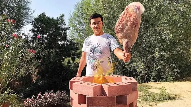 ¡Uzbekistán! ¡Todos a ver! ¡Tandoor casero! ¡El mejor Tandoor Gosht! ¡Patatas fritas!