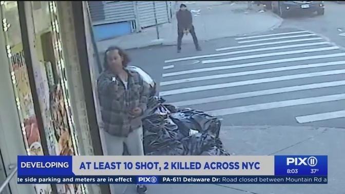 10 people shot, 2 killed in four shootings across NYC