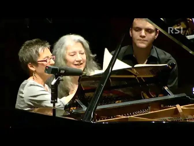 Maria Joao Pires and Martha Argerich ： Mozart sonata K.381 in Lugano 2012