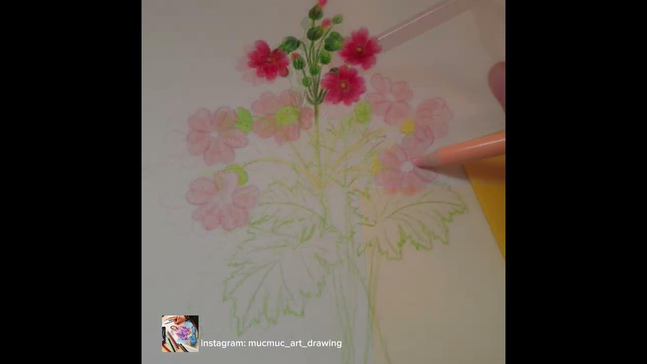 Draw flowers with colored pencils #drawing #art #flower