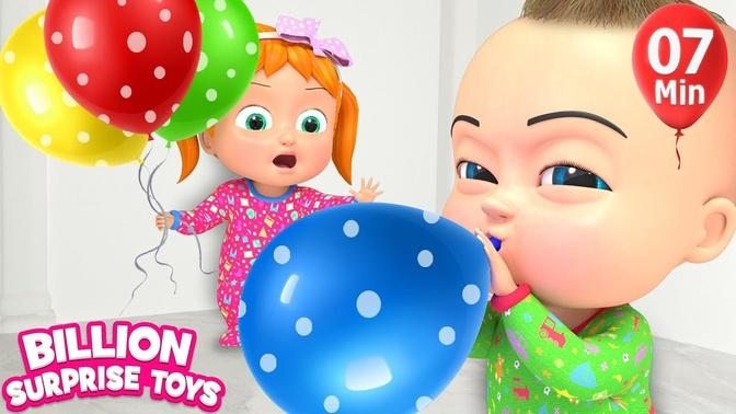 Teach Colors with Balloons 2 - BillionSurpriseToys Nursery Rhymes  Kids Songs
