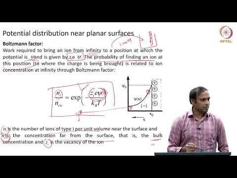 mod06lec31 -Potential distribution near planar surfaces:Derivation of the Poisson-Boltzmann equation