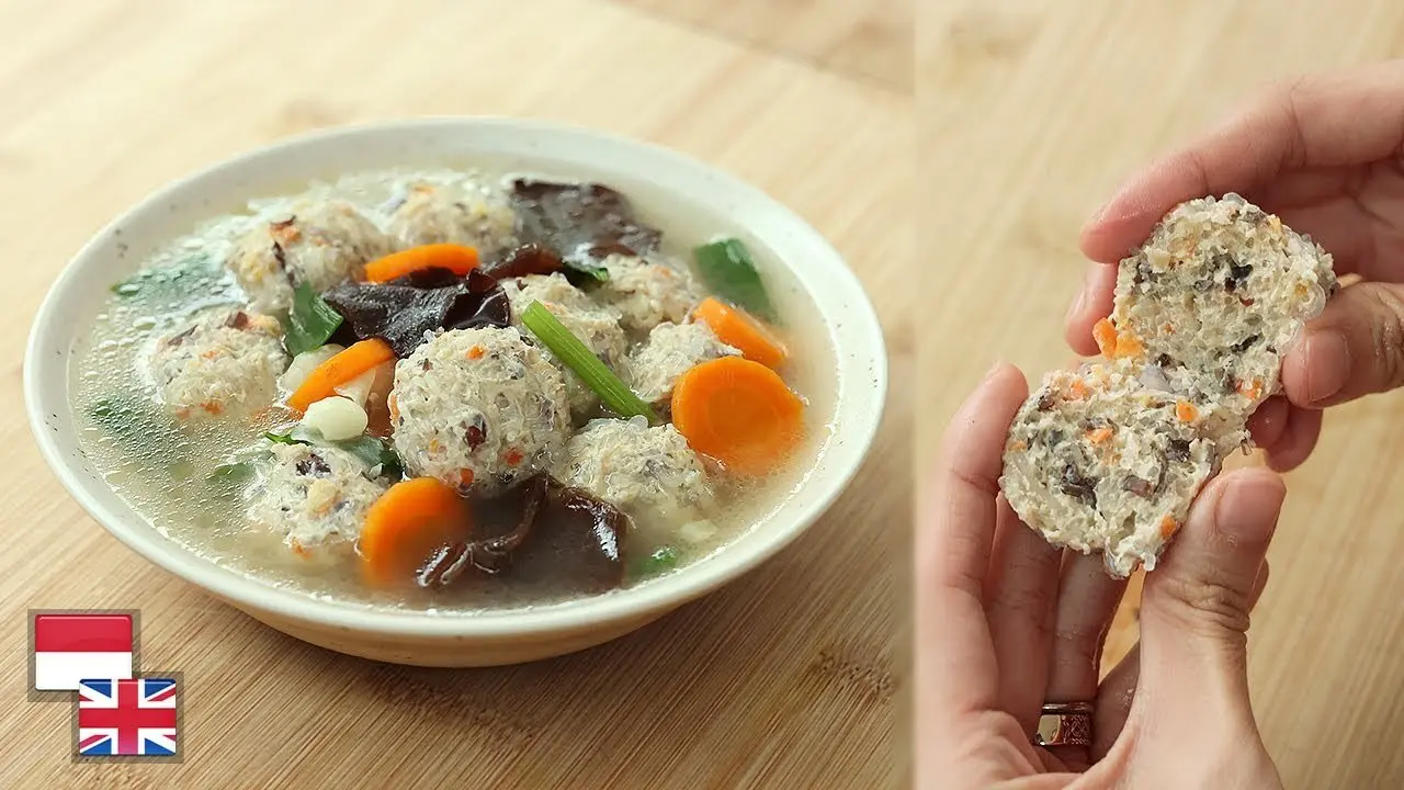 Praktis Gurih Sehat! Resep SUP BAKSO LOHUA AYAM / BAKSO RAMBUTAN