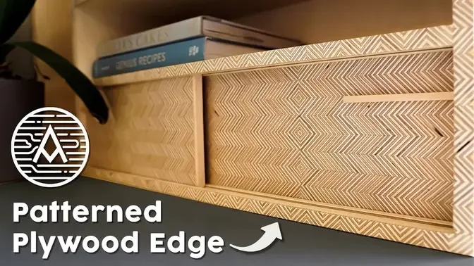 Bookcase with Edge-Grain Patterned Plywood.