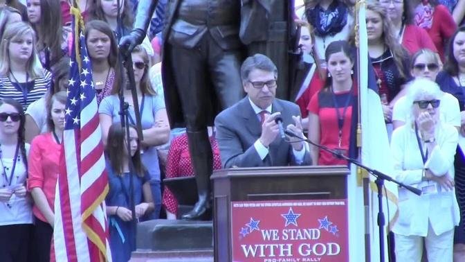 Excerpt Gov Rick Perry at We Stand With God Rally SC