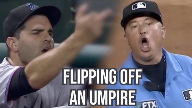 Pitcher gives umpire the middle finger, a breakdown