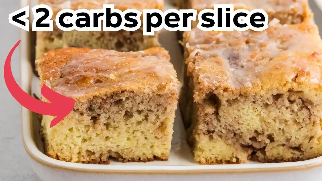 Creamy Cinnamon Roll Cake made LOW CARB using THESE shortcuts
