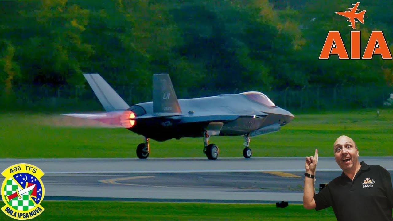 Watch This F35A Military Jet Stun With a Mesmerizing Sunset Take Off!