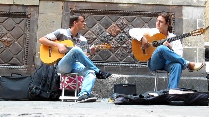 Flamenco Guitar. Barcelona street music (HD).
