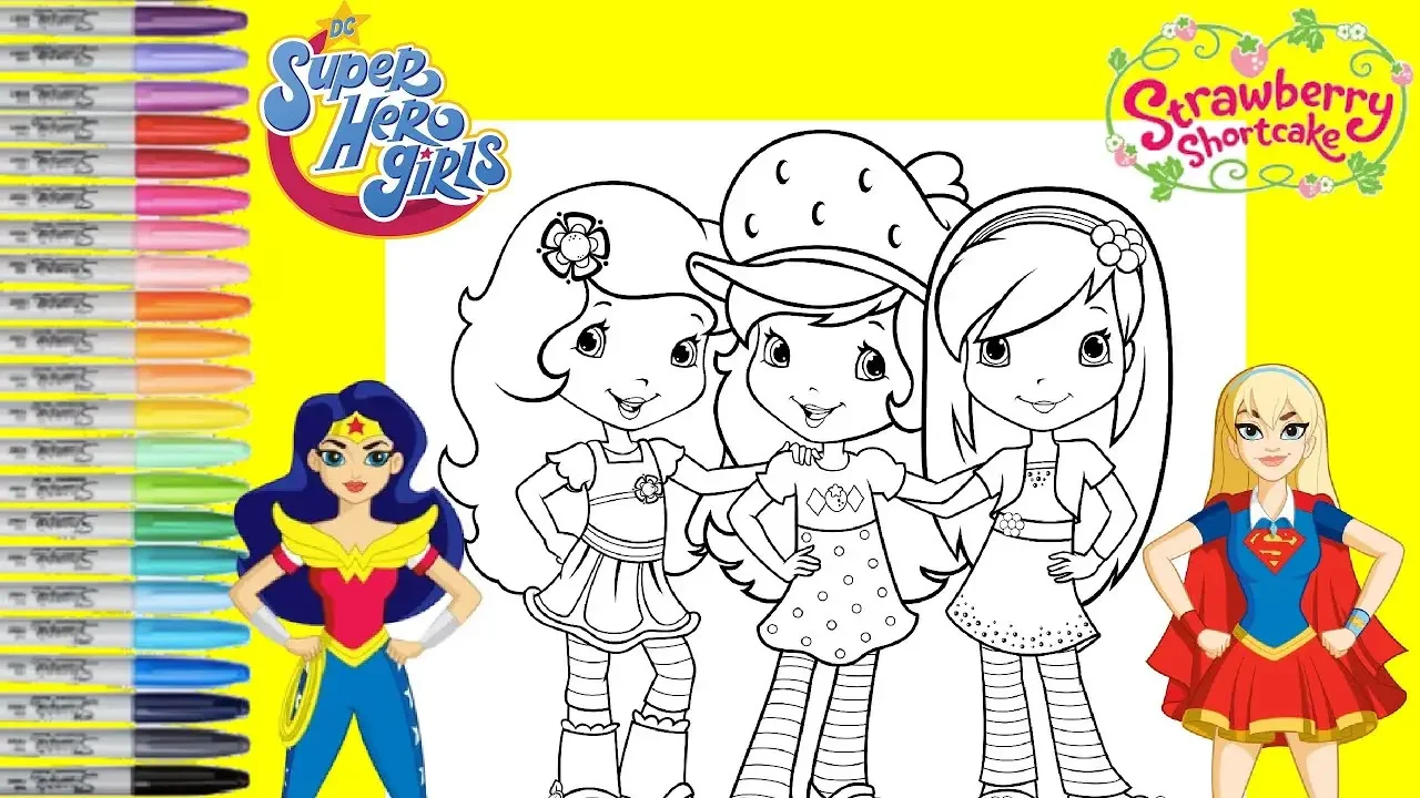 Strawberry Shortcake and Friends Makeover as DC Super Hero Girls Poison Ivy Supergirl Wonder Woman