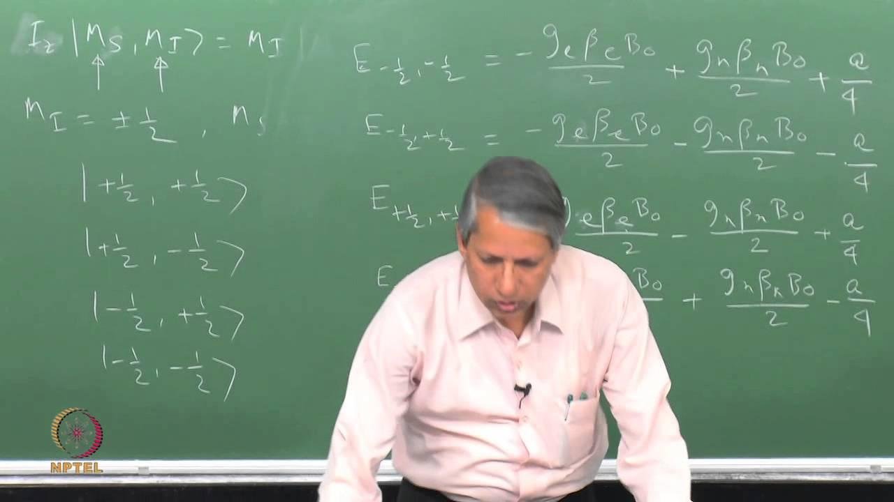 Mod-01 Lec-15 Theory of First-order EPR Spectra – II