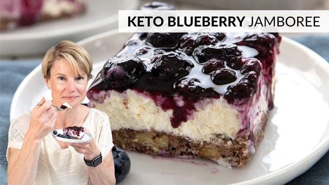 This KETO BLUEBERRY DESSERT will be the hit of the summer! 