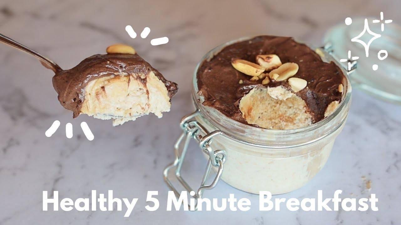 5min HEALTHY CHOCOLATE PEANUT BUTTER breakfast recipe || this tastes like dessert!!