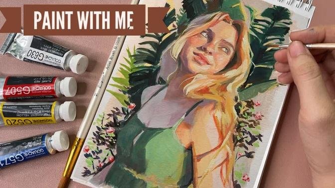 Paint with me | holbein gouache painting process