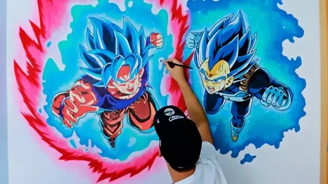 Pintando una Figurita de Goku en modo Dios Azul | Painting an Action Figure  of Dragon Ball