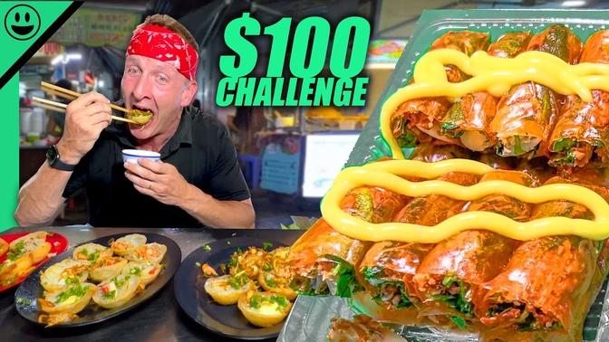 -$100 Vietnamese Night Market Challenge!! Super CHEAP Street Food in Saigon!!