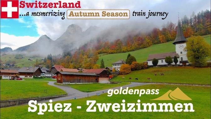 🍁 Goldenpass Train Journey Switzerland • Panoramic Autumn Scenic Views | 4K video
