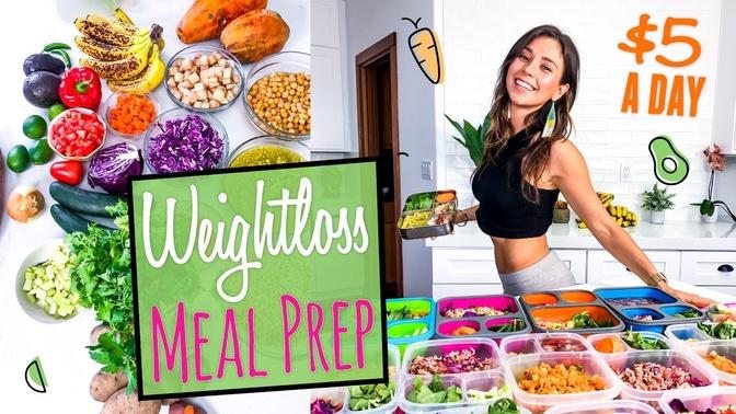 1 WEEK VEGAN MEAL PREP TO LOSE WEIGHT for $5 a DAY