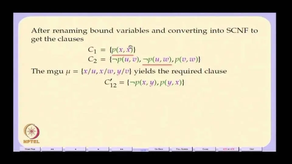 Mod-01 Lec-30 More on Resolution in FOL