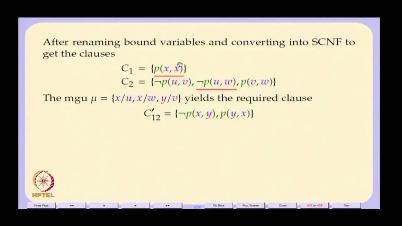 Mod-01 Lec-30 More on Resolution in FOL