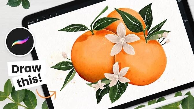 Let's Draw ORANGES 🍊 Step-by-step Procreate Tutorial