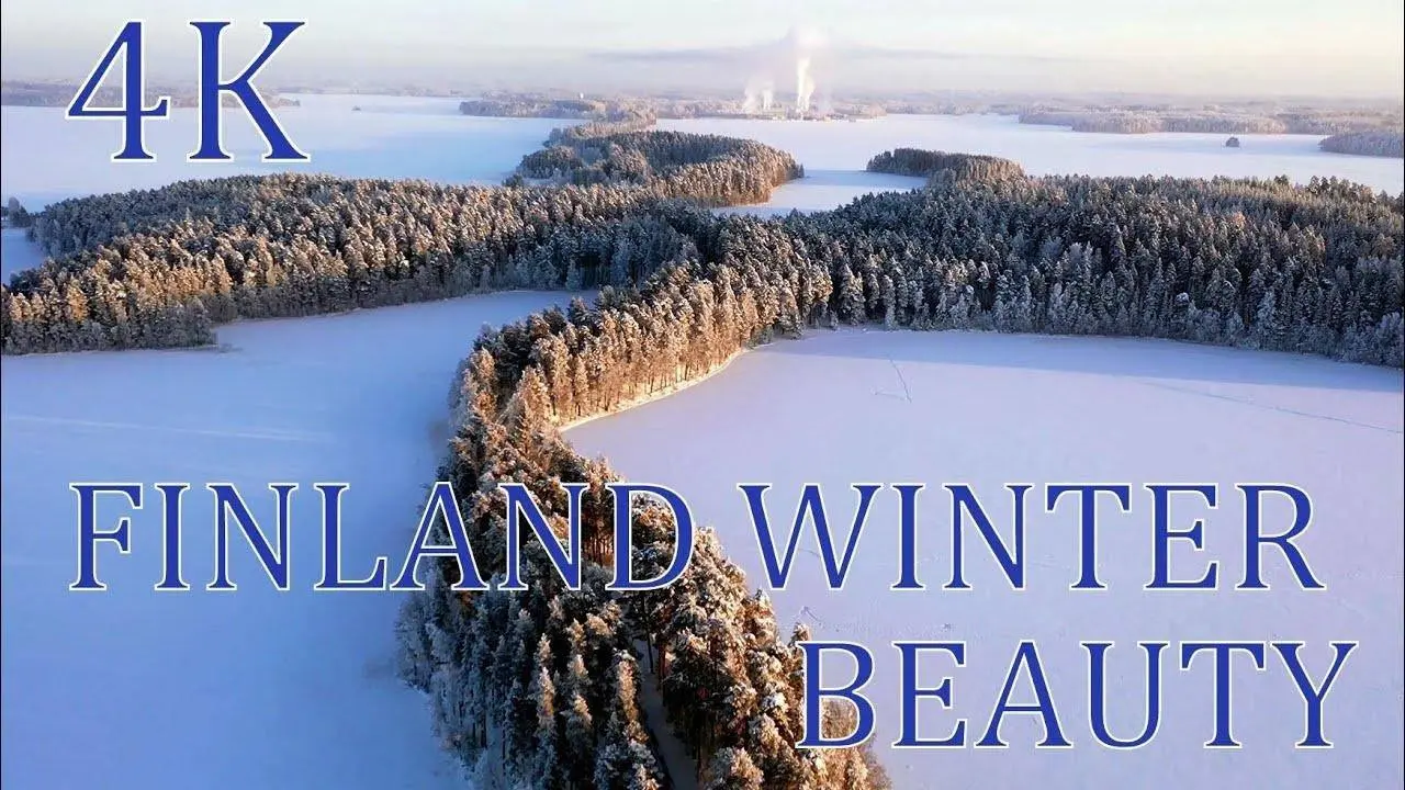 Finland Winter Beauty from air 4K drone scenery