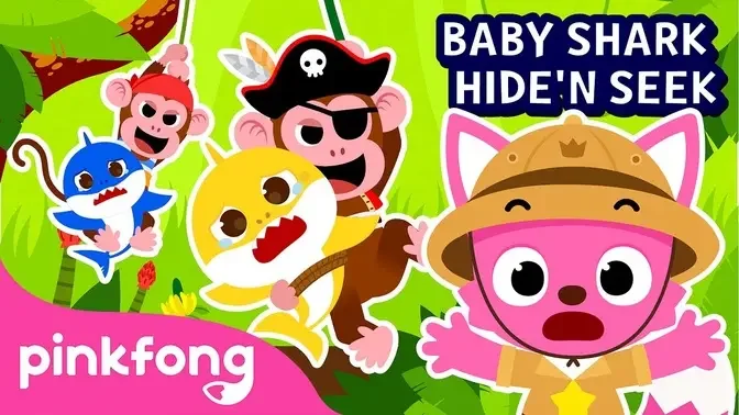 Hide and seek in the Jungle with the Shark Family _ Baby Shark Story ...