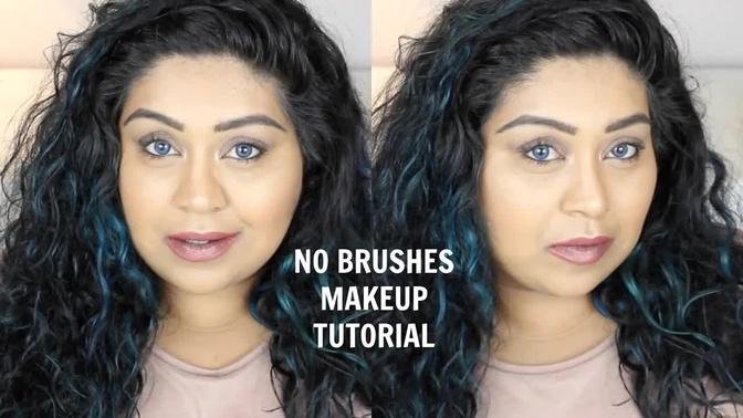 Tutorial | No Brushes Makeup Challenge / Nishi V