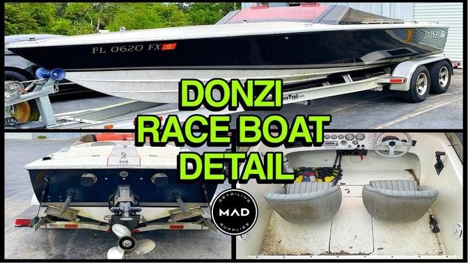 Extreme Cleaning a Classic American Donzi Race Boat   Insanely Satisfying Car Detailing Restoration!