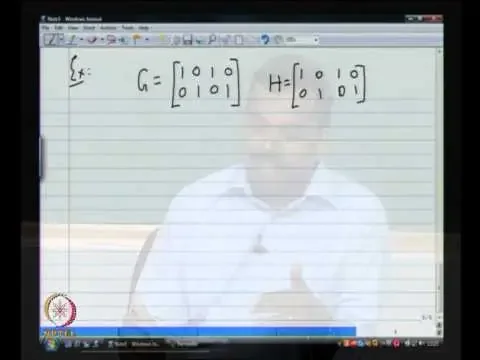 Mod-01 Lec-03 Dual of Linear Block Codes
