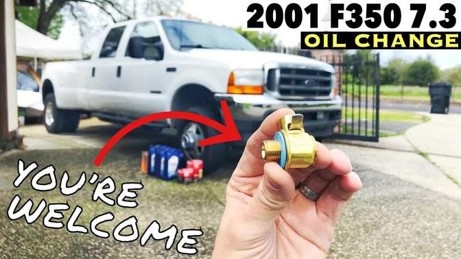 2001 Ford F350 7.3 Oil Change Fumoto Oil Valve Mod to make life easier, You will thank me Later!! SP