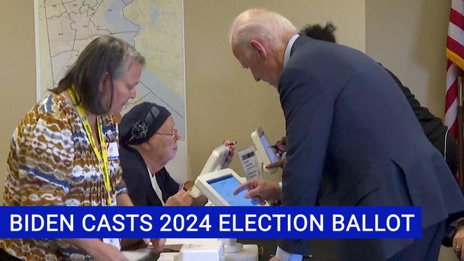 Biden Casts 2024 Election Ballot Near His Delaware Home